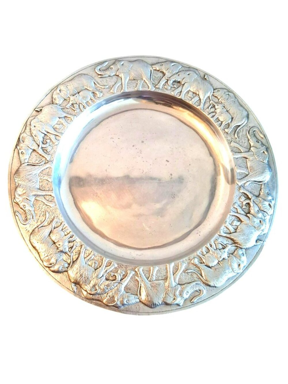 Arthur Court 1987 Elephant Aluminum Charger Serving Plate Decor 14"